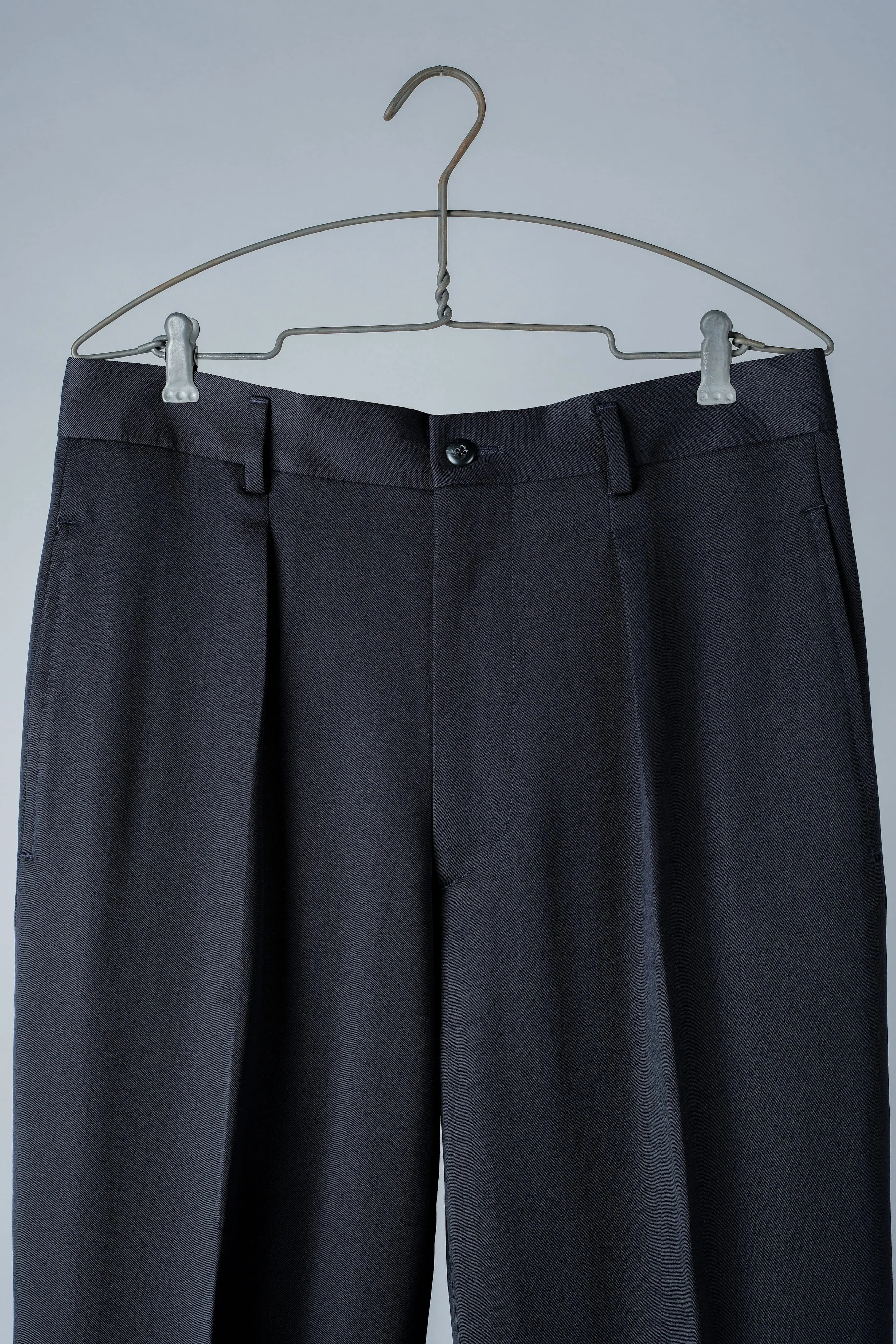 [~ 90's] Italien Vintage 1 Tuck Wool Gabardine Pantalons Taille.50