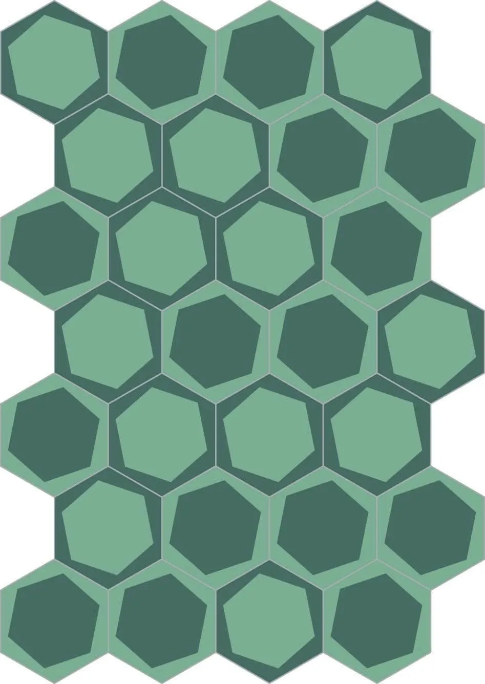 Bisazza Cementiles Navone On/Off Teal Esagonale 20x23 cm 