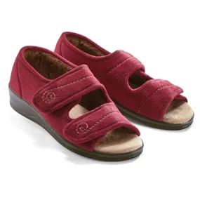 Chaussons ouverts bordeaux