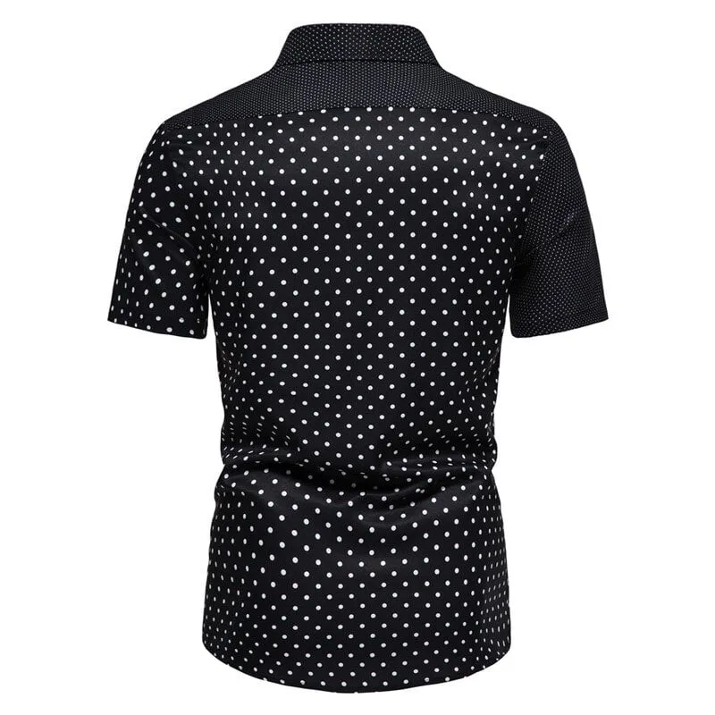 Chemises Boutonnées Noires Hawaïenne Décontractée Hommes