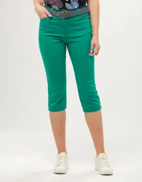 Corsaire coton vert - Pantalons droits