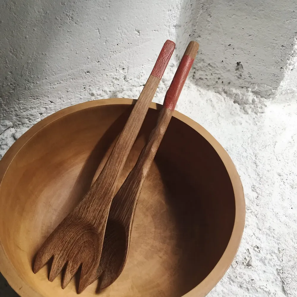Couverts à salade peints n°6 - majorellefren