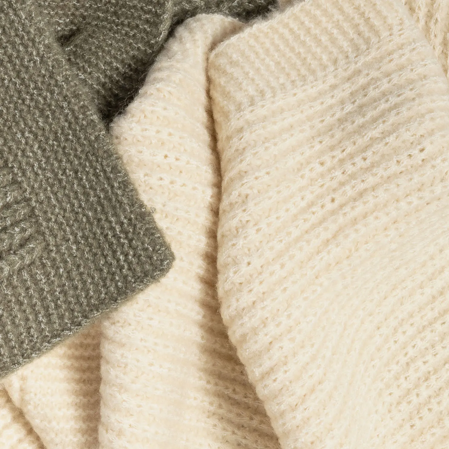 Echarpe TEXTO beige et kaki en tricot - Foulards / écharpes Accessoires | ERAM