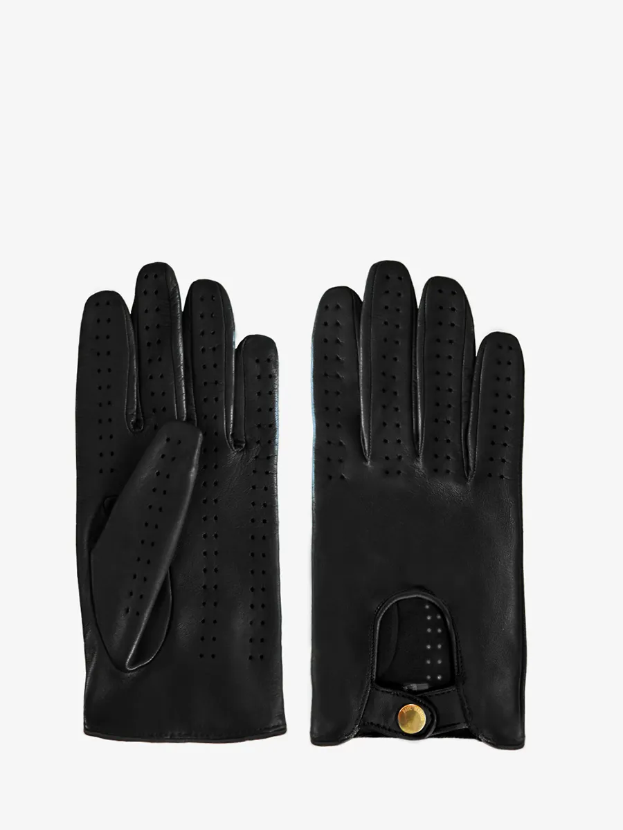 GANTS EN CUIR NOIR FEMME Gants Pilote Femme - Noir