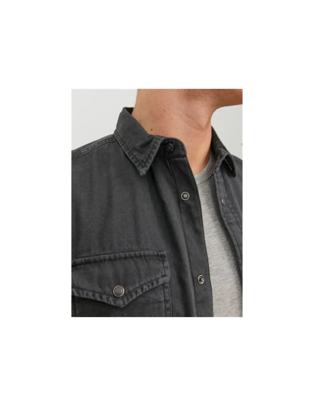 Jack and Jones Shirts esheridan Black Denim Homme