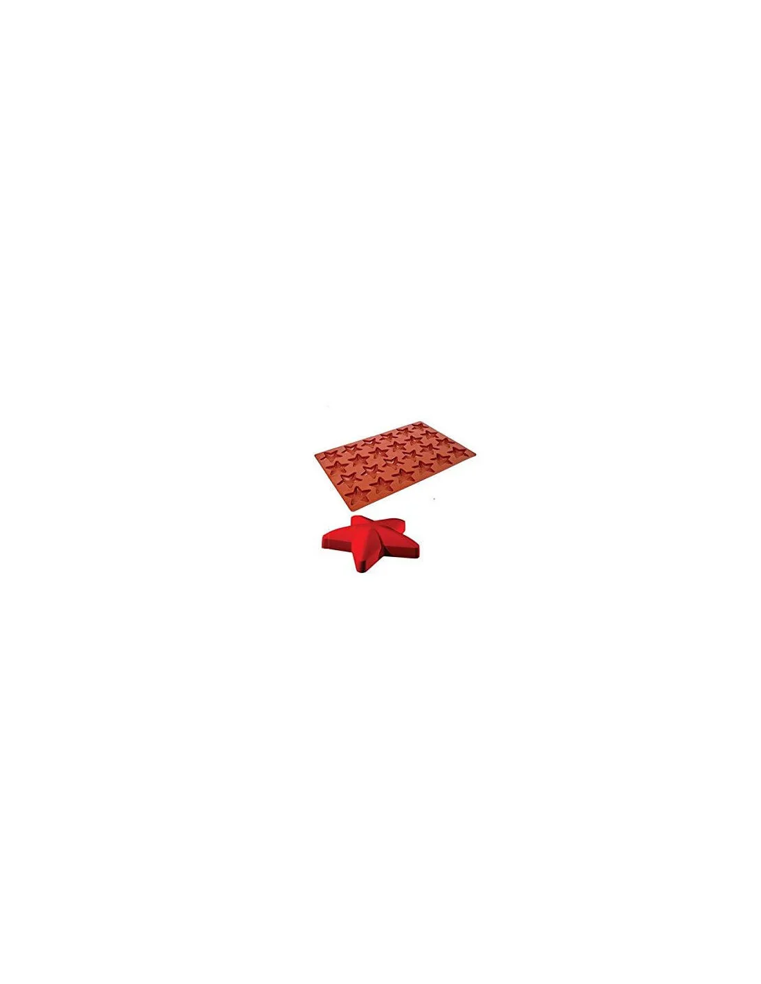 Moule premium rouge 24 étoiles en silicone 600 x 400 mm