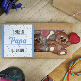 Oursons au chocolat au lait x3 "je suis un papa qui déchire"