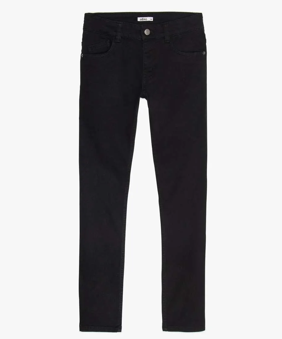 pantalon garcon style jean slim 5 poches noir pantalons