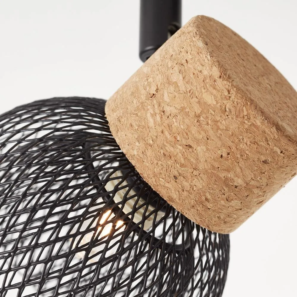Plafonnier 4 lampes design Brilliant Flaka Noir Métal