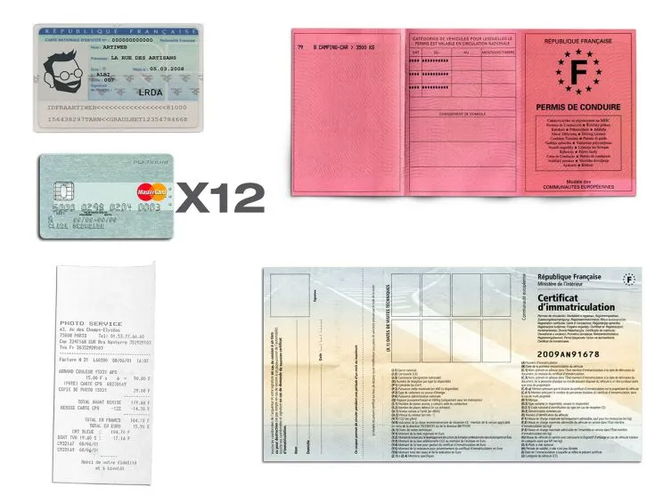 Porte-cartes double violet - 120 