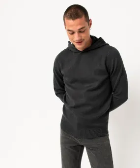 pull a capuche en maille epaisse homme gris pulls