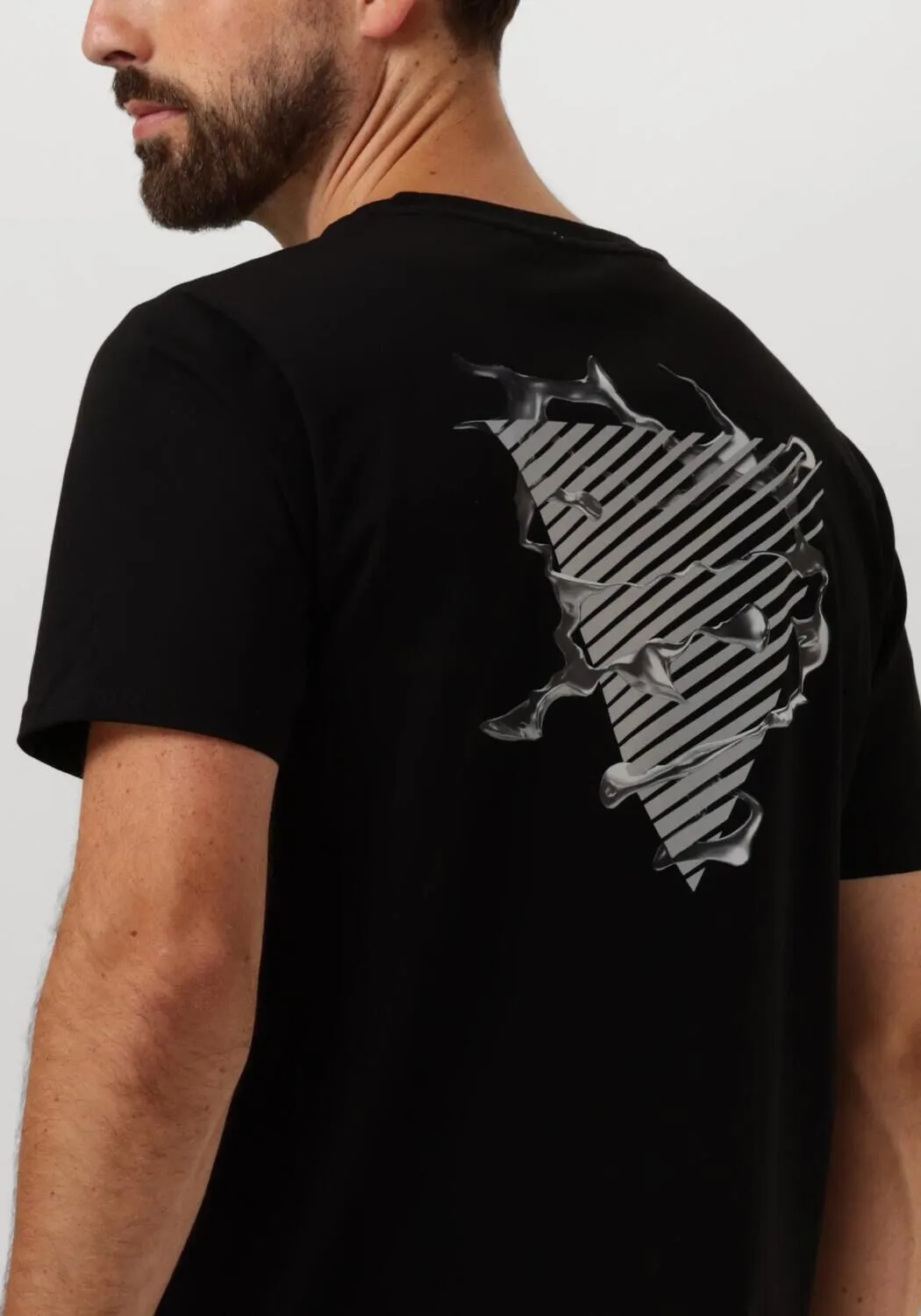 pure path t-shirt regular fit t-shirts crewneck ss101 en noir