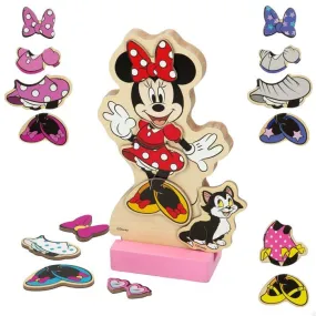 Puzzle Colorbaby - 48727 - WOOMAX Disney Jgo Robes en Bois magn 22 x 30 cm-Minnie, , Vestidos