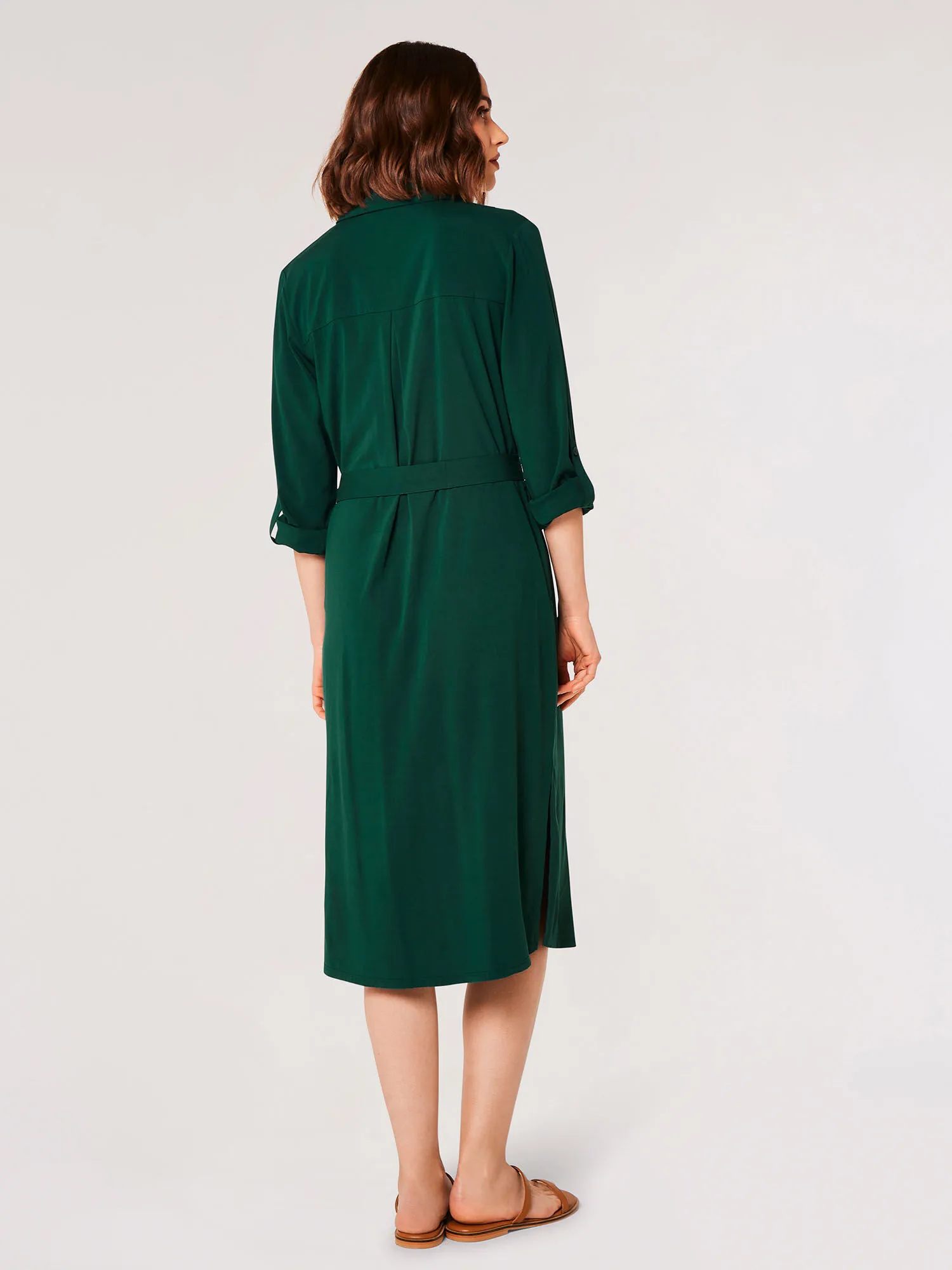 Robe Midi Chemise Utilitaire Vêtements Apricot