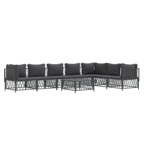 Salon de jardin meuble d'extérieur ensemble de mobilier 8 pièces avec  