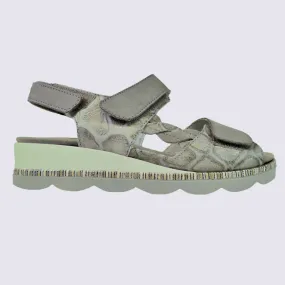 Sandales Waldlaufer, sandales compensées femme en cuir taupe | Igert Chaussures&Maroquinerie