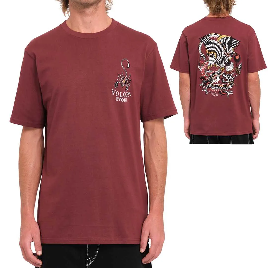 T-shirt : VOLCOM LINTELL CLASSIC Merlot - Bamboo Skateshop