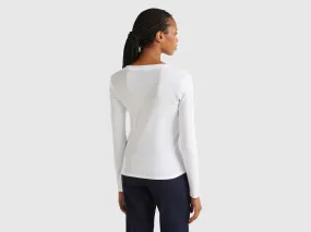 T-shirt à manches longues en pur coton