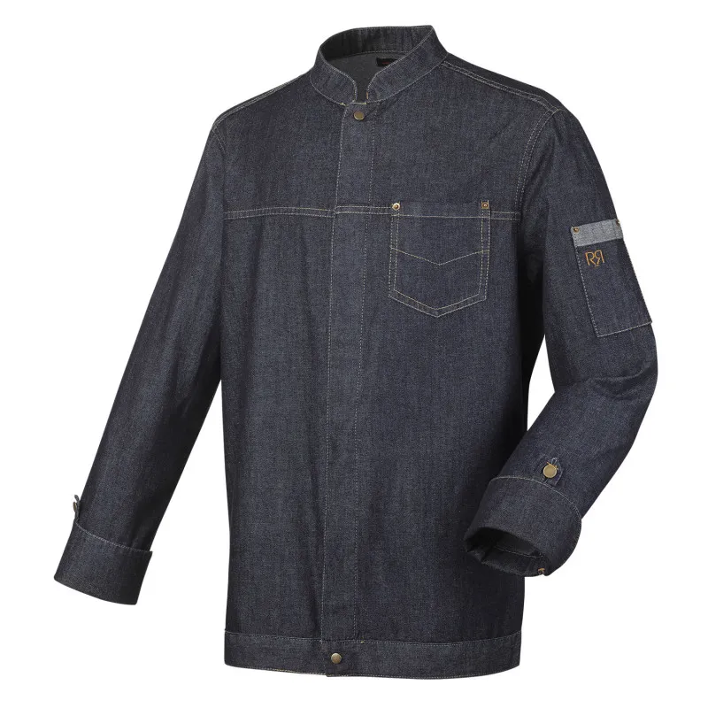 Veste cuisinier homme en denim | Vêtements de cuisine Robur